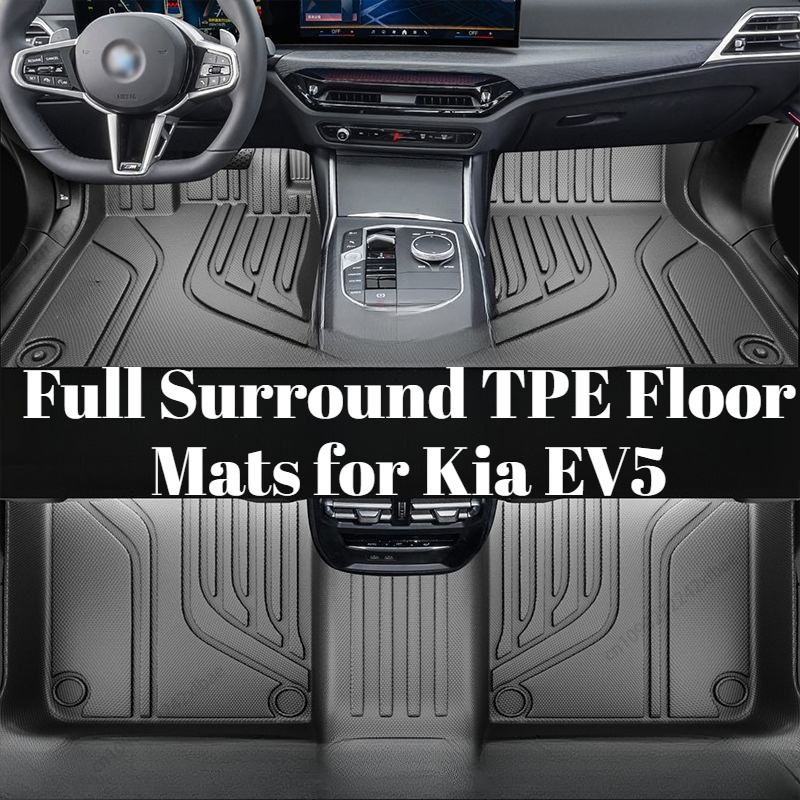 Car Floor Mat - フルサラウンドTPEフロアマット、防水エコフレンドリーインテリア改造自動車アクセサリー、特にKia EV5 2024-2026に適合