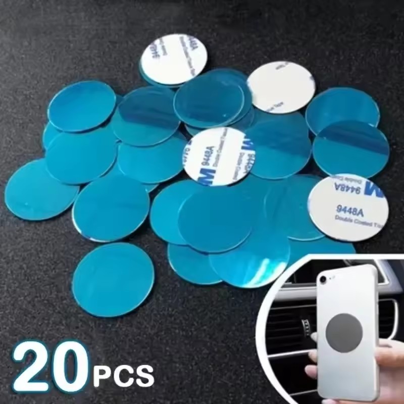 Car Phone Holder - 1/50個入り 超薄型金属プレートステッカー。磁石式の車載用スマートフォンホルダーに使える汎用性の高い鉄板ステッカー。スマートフォン用磁石マウントディスク。