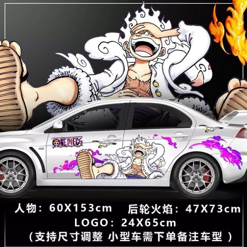 Car Accessories Japanese - ワンピースステッカー車体装飾カーフィルムステッカーモンキー・D・ルフィアニメステッカーロロノア・ゾロスクラッチブロッキングホリデーギフト