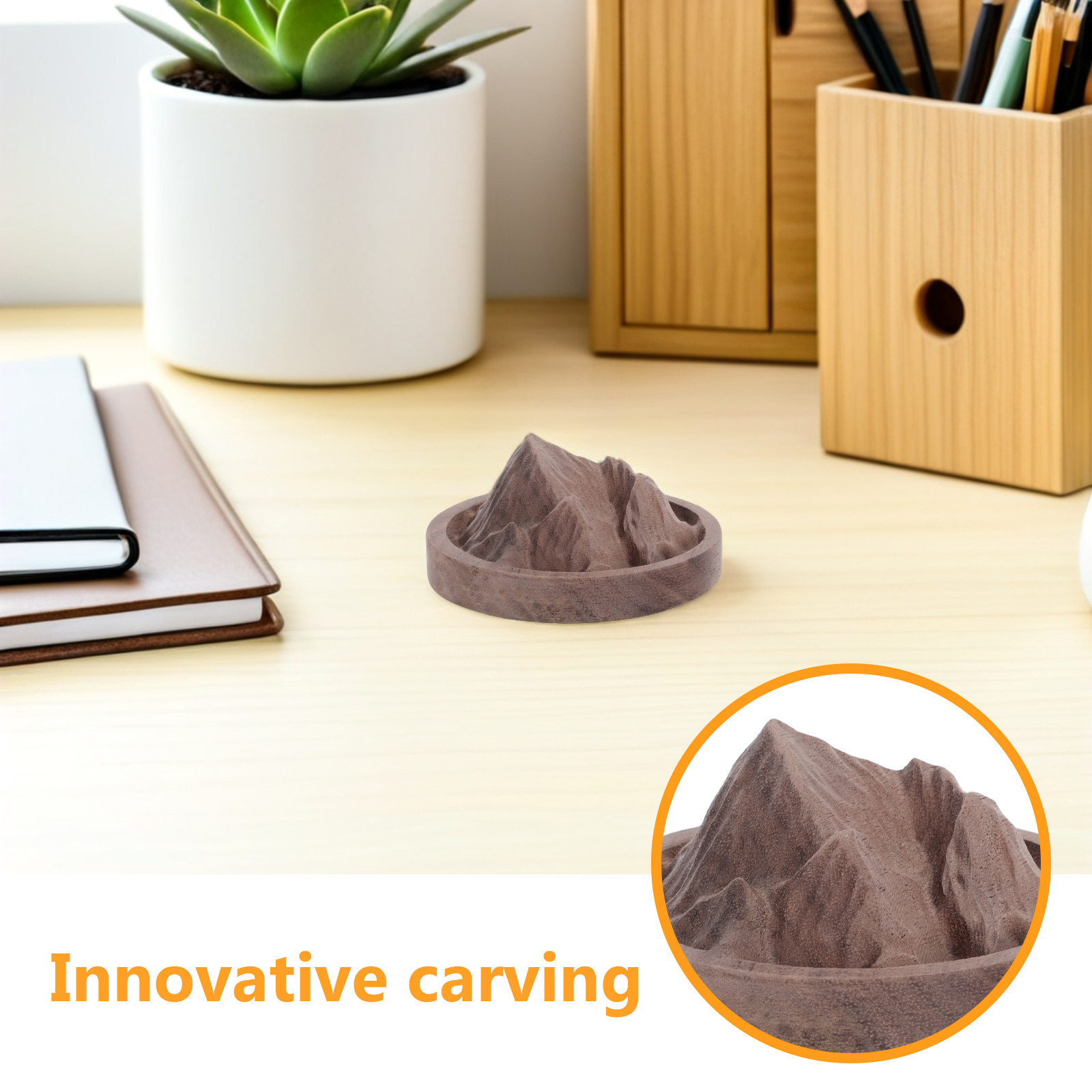 木製のアロマディフューザー彫刻。木製のアロマセラピー用エッセ - Car Air Freshener のレビューと価格