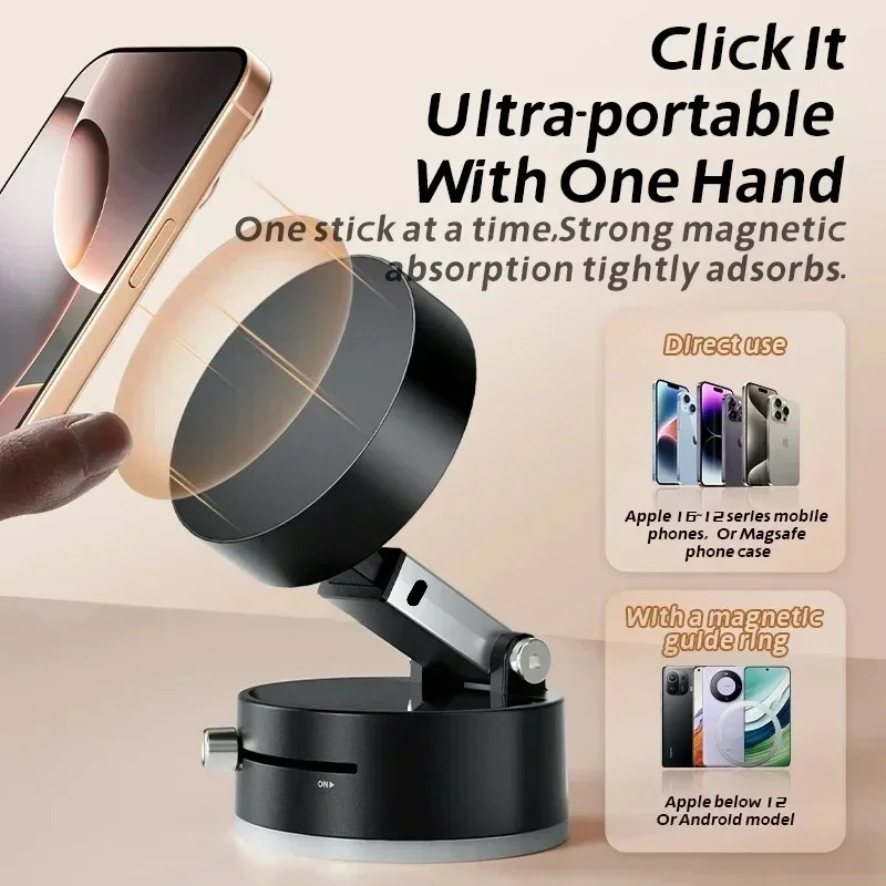 高性能磁気真空ホルダー折りたたみ式ユニバーサル電話スタンド車 - Car Phone Holder のレビューと価格