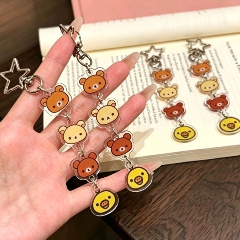 アニメのキャラクター「リラックマ」のアクリル製キーホルダー。 - Car Accessories Japanese のレビューと価格
